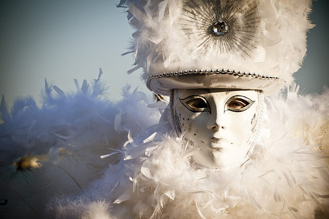 A masked performer at the Carnevale di Venezia
